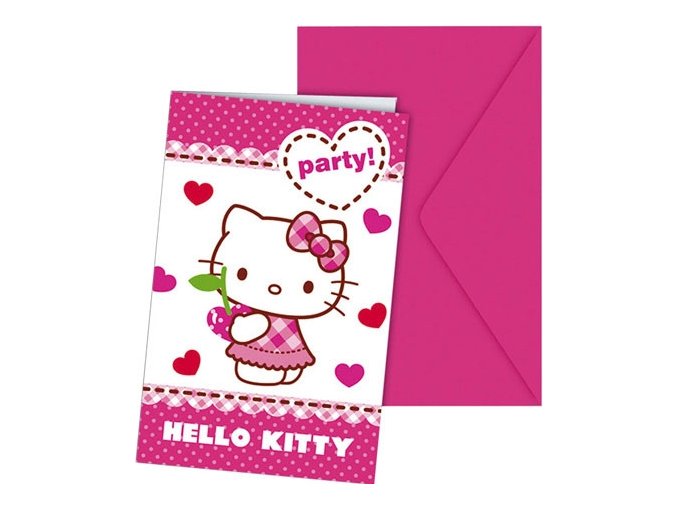 Pozvánky Hello Kitty 6ks v balení