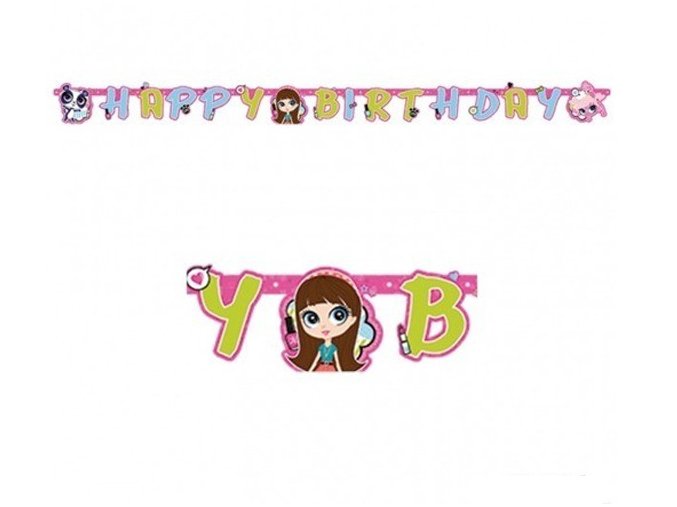 Banner-girlanda Happy Birthday Littlest Pet Shop 1,8m