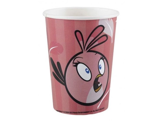 Pohár Angry Birds pink  8ks v balení