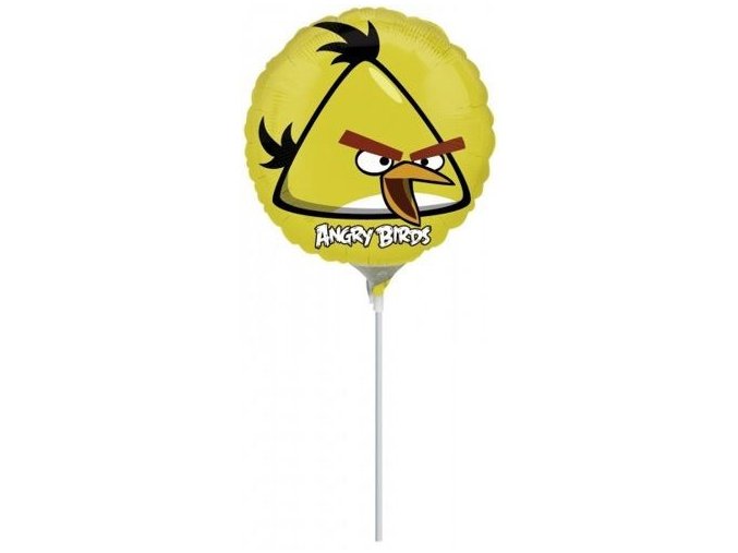 Fóliový balón Angry Birds žltý na paličke
