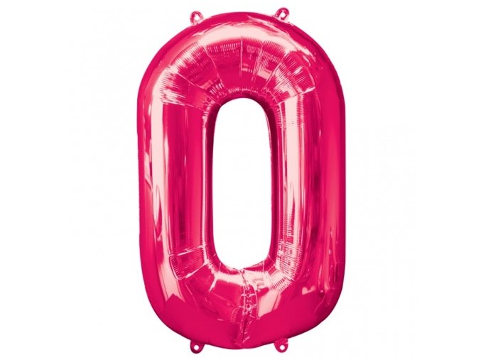 Fóliový balón čislo ,,0,, Ružový hot pink 86cm