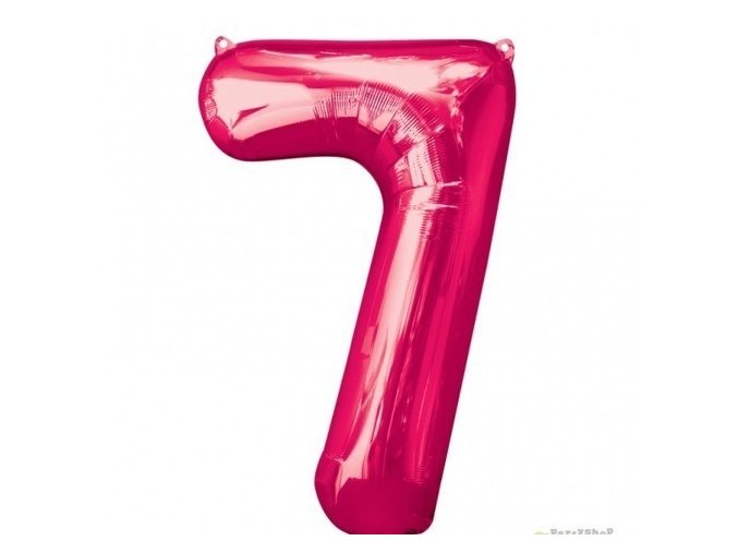 Fóliový balón číslo ,,7,, Ružový hot pink 88cm