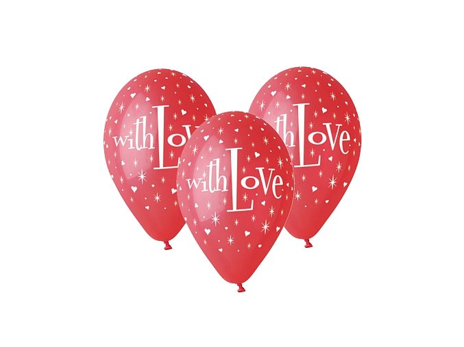 Latexový balón With Love 5ks v balení