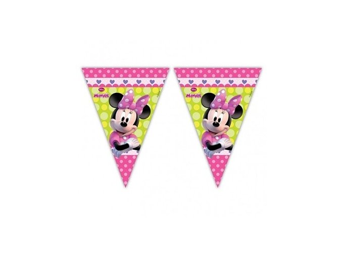 girlanda flagi myszka minnie rozowa