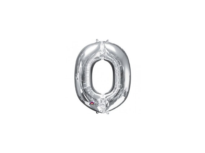 Fóliový balón písmeno ,,O,, Strieborný 25x33cm