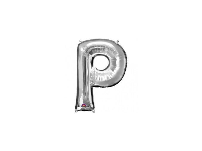 Fóliový balón písmeno ,,P,, strieborný 22x33cm