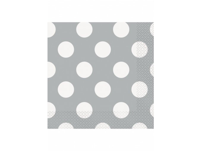 Servítky Silver/White Dots 16ks v balení