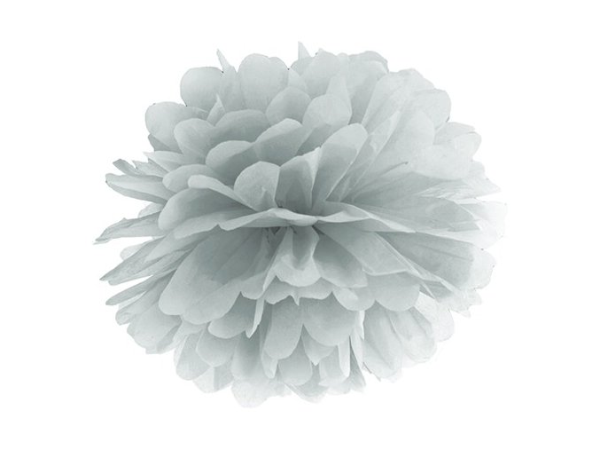 Pompom Silver 35cm