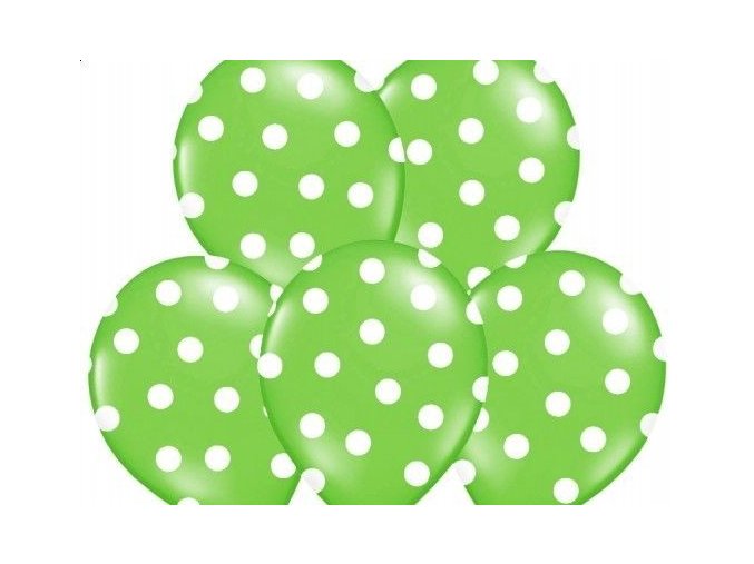 Latexový balón ˝11˝ Zelený s bielymi bodkami 1ks v balení