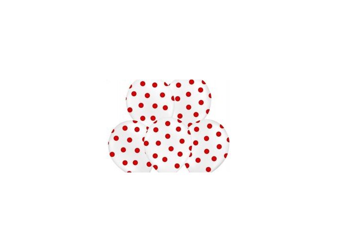 Latexový balón ˝11˝ Biely s červenými bodkami 1ks v balení