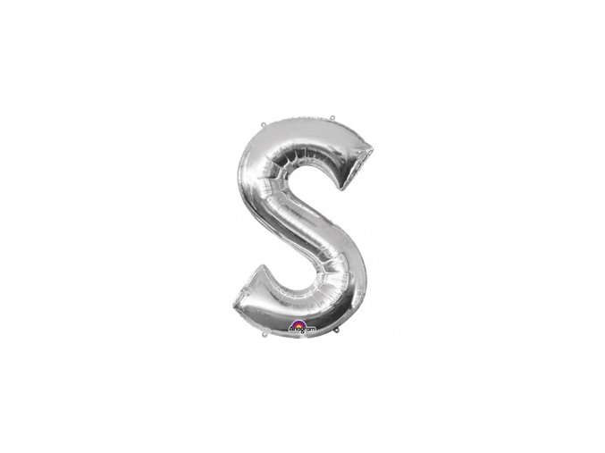 pol pm Balon foliowy litera S srebrna 20 x 33 cm 22804 1