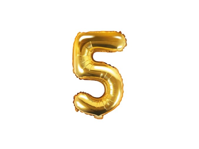 eng pl Mini Shape Number 5 Gold Foil Balloon 35 cm 1 pc 34273 2