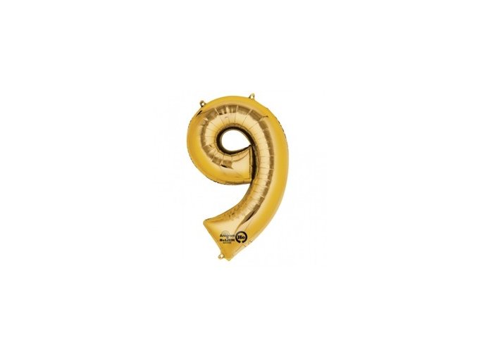 eng pm Mini Shape Number 9 Gold Foil Balloon 20 x 35 cm 1 pc 22799 1
