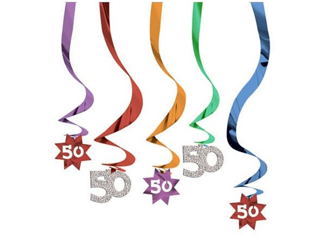 eng pl The Party Continues 50th Hanging Swirl Decorations 5 pcs 2564 2