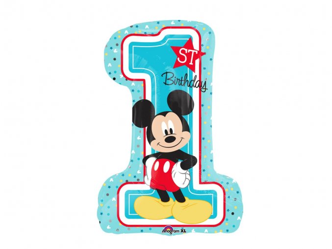 eng pl SuperShape Mickey 1st Birthday Foil Balloon 48x71 cm 1 pc 24740 1