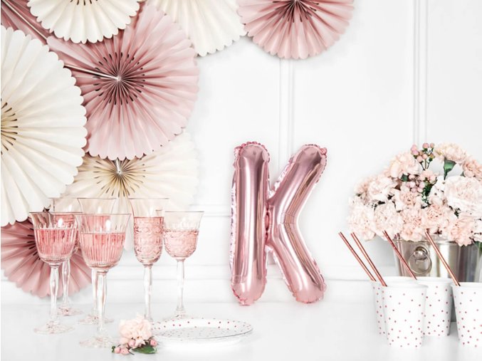 eng pl Letter K Rose Gold Foil Balloon 35 cm 1 pc 34457 3