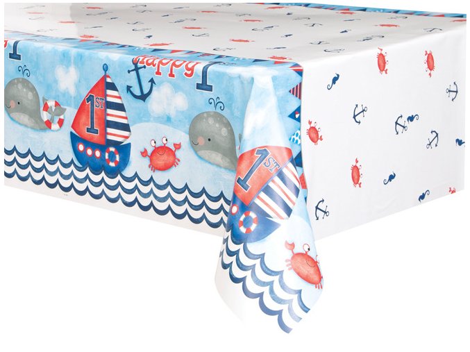 eng pl Nautical 1st Birthday Tablecover 213x137 cm 1 pc 24488 1