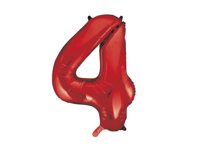 eng pl Number 4 Red Foil Balloon 86cm 1 pc 28720 2