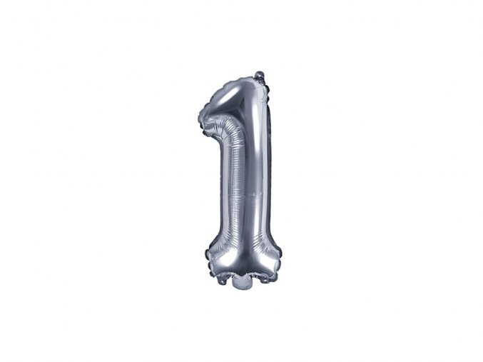 eng pl Mini Shape Number 1 Silver Foil Balloon 35 cm 1 pc 34279 2