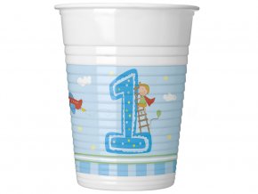 eng pl Boys First Birthday plastic cups 200ml 8 pcs 16211 1