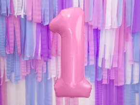 eng pl Number 1 pink SuperShape Foil Balloon 86 cm 1 pc 38326 1