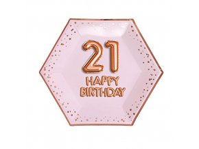 Neviti Neviti 773192 Glitz and Glamour Plate Large Pink and Rose Gold Age 21 Paper Plates 887648959