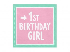 eng pl 1st birthday girl 3 layers pink napkins 33 cm 20 pcs 31373 2