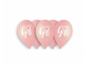Latexové balóny Its Girl pink  5ks v balení