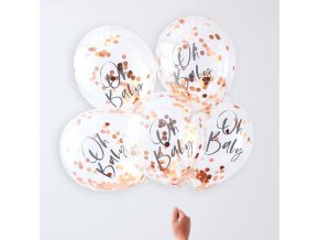 tw 803 oh baby rose gold confetti balloons