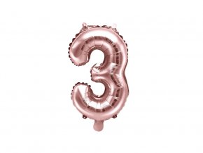 eng pl Mini Shape Number 3 Rose Gold Foil Balloon 35 cm 1 pc 34066 1