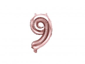 eng pl Mini Shape Number 9 Rose Gold Foil Balloon 35 cm 1 pc 34123 1