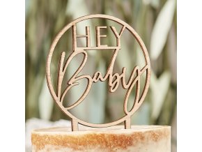 bab 109 wooden hey baby cake topper min