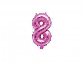 foil balloon 35 cm number 8 dark pink