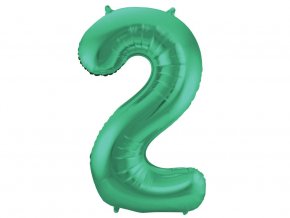 eng pl Number 2 Matte Green Foil Balloon 86 cm 1 pc 37600 1