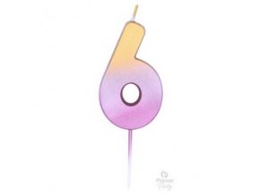 6 os rosegold ombre szinu szulinapi gyertya 7 cm es q15875