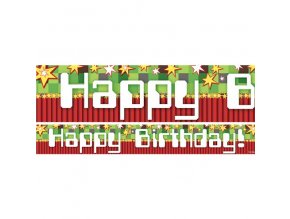 Banner Minecraft party Happy Birthday 1m