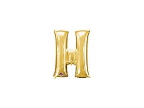 Fóliový balón písmeno ,,H,, Zlatý 35cm