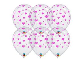 11 inch es pink hearts diamond clear szulinapi lufi 25 db csomag q18100