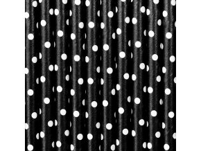 Slamky Black/White Dots 10ks v balení