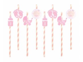 Slamky Baby Shower Girl pink  8ks v balení