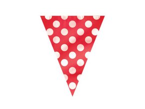 Banner- Girlanda vlajková Dots Red 1ks v balení