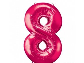 Fóliový balón číslo ,,8,, Ružový hot pink 86cm