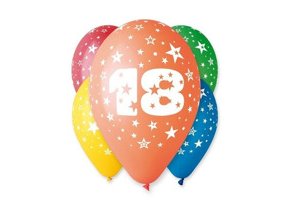 Pastelové balóny "18" Happy Birthday 5ks v balení