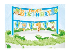 Dekorácia -zápich na tortu 1st Birthday Safari  16,5cm