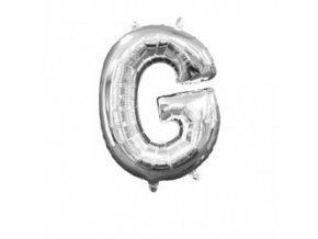Fóliový balón písmeno ,,G,, Strieborný 22x33cm