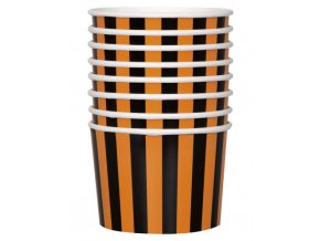 Kelímok Orange & Black Stripes 8ks v balení