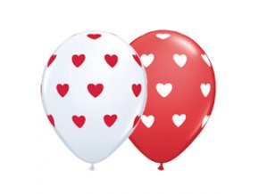 Latexové balóny Haerts Red/Whit 5ks v balení