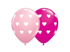 Latexové balóny Hearts Pink/Berry 5ks v balení