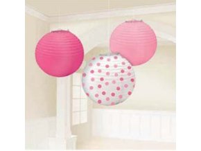 Lampióny Pink Dots 3ks v balení