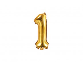 eng pl Mini Shape Number 1 Gold Foil Balloon 35 cm 1 pc 34269 1